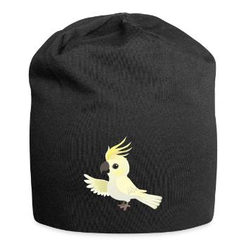 Lustige große gelb-crested Kakadu - Jersey-Beanie - Schwarz - Vorne