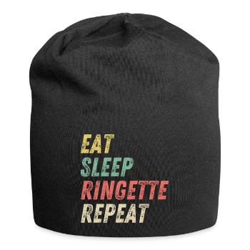 Amant de ringuette, mangez la répétition de ringuette de sommeil - Bonnet en jersey - noir - Devant