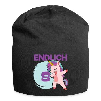 Endlich 8 Dabbing Einhorn - Jersey-Beanie - Schwarz - Vorne