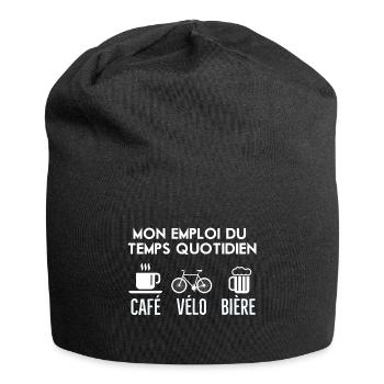 Café Vélo Bière 2 - Bonnet en jersey - noir - Devant