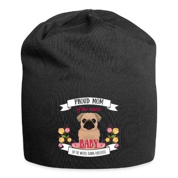 Maman de chien bébé cool proverbes chien mobylette mignon - Bonnet en jersey - noir - Devant