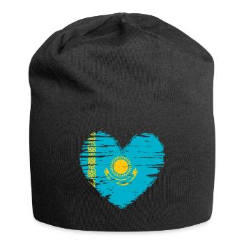 Kazakhstan drapeau drapeau du Kazakhstan - Bonnet en jersey - noir - Devant