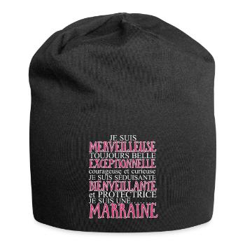 Je suis une marraine. Marraine merveilleuse. - Bonnet en jersey - noir - Devant