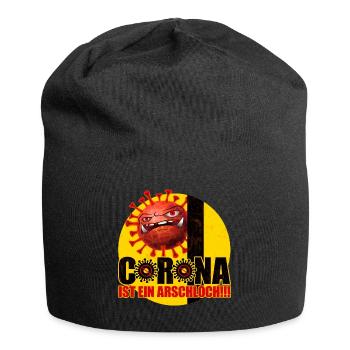 Corona ist ein Arschloch Coronashirt Lockdown - Jersey-Beanie - Schwarz - Vorne