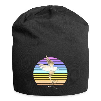 Colibri au coucher du soleil - Bonnet en jersey - noir - Devant
