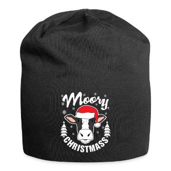 Mooy Weihnachten Kuh Kühe Moo Bauer - Jersey-Beanie - Schwarz - Vorne