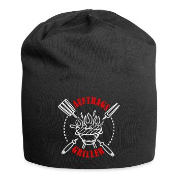 Auftragsgriller Grillen BBQ Grillmeister Geschenk - Jersey-Beanie - Schwarz - Vorne