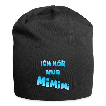 ich hör nur mimimi blau - Jersey-Beanie - Schwarz - Vorne