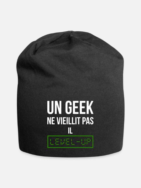 Geek Level (vert) - Bonnet en jersey - noir