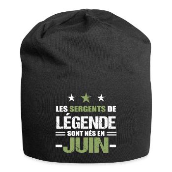 Sergent cadeau anniversaire juin militaire - Bonnet en jersey - noir - Devant