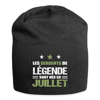 Sergent cadeau anniversaire juillet militaire - Bonnet en jersey - noir - Devant