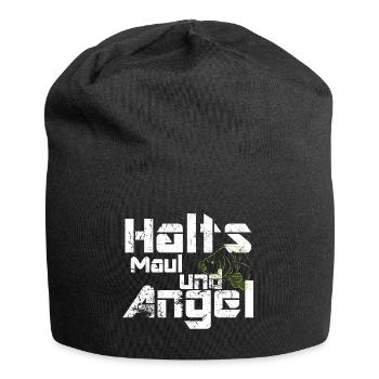 Angler, Karpfen Halts maul und angel - Jersey-Beanie - Schwarz - Vorne