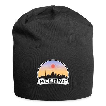 Beijing China Skyline Vintage Sunset Travel Souven - Jersey Beanie - black - Front