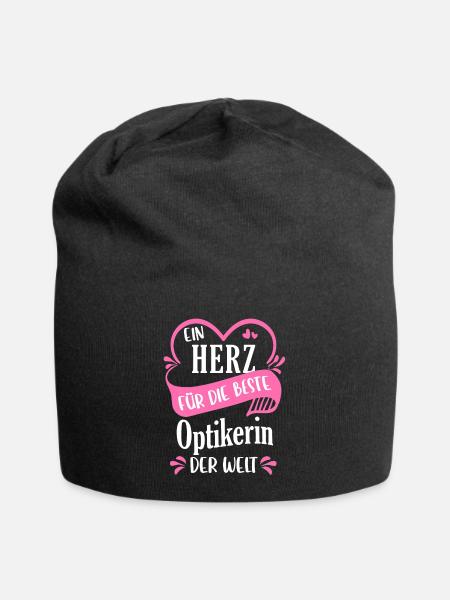 Optiker Optikerin Augenoptiker Augen Beruf Spruch - Jersey-Beanie - Schwarz