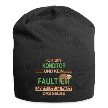 Konditor Konditorei Kuchen Torte Beruf Spruch - Jersey-Beanie - Schwarz - Vorne