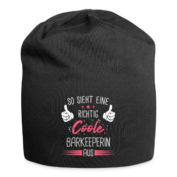 Barkeeper Kellner Barfrau Alkohol Cocktail Spruch - Jersey-Beanie - Schwarz - Vorne