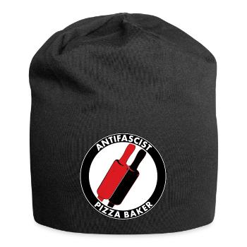 antifascist pizza baker - Bonnet en jersey - noir - Devant