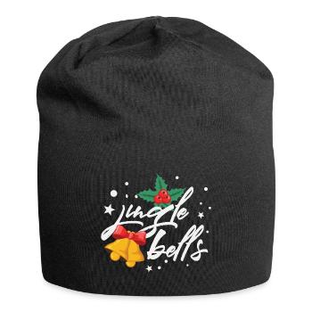 Jingle Bells Mistletoe Christmas Bells - Jersey Beanie - black - Front