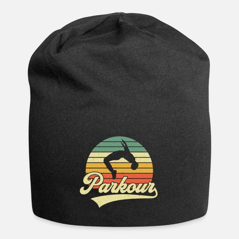 Parkour Vintage Retro - Jersey-Beanie - Schwarz