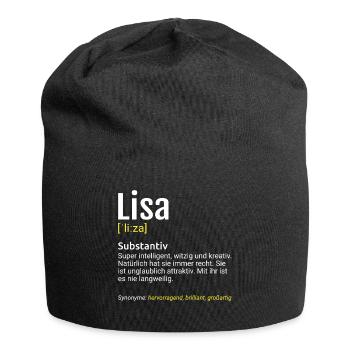 Lisa Name Definition - Jersey-Beanie - Schwarz - Vorne