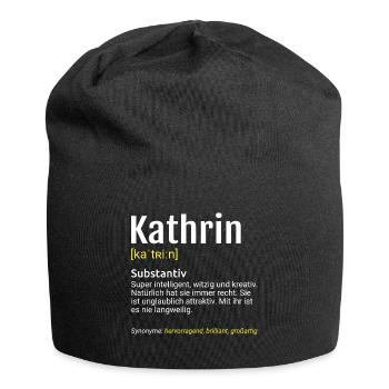 Kathrin Name Definition - Jersey-Beanie - Schwarz - Vorne
