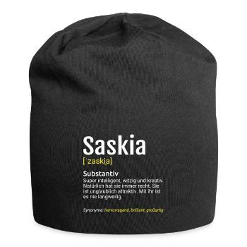 Saskia Name Definition - Jersey-Beanie - Schwarz - Vorne