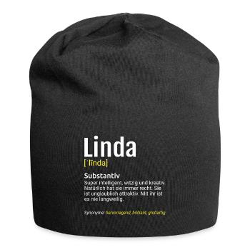 Linda Name Definition - Jersey-Beanie - Schwarz - Vorne