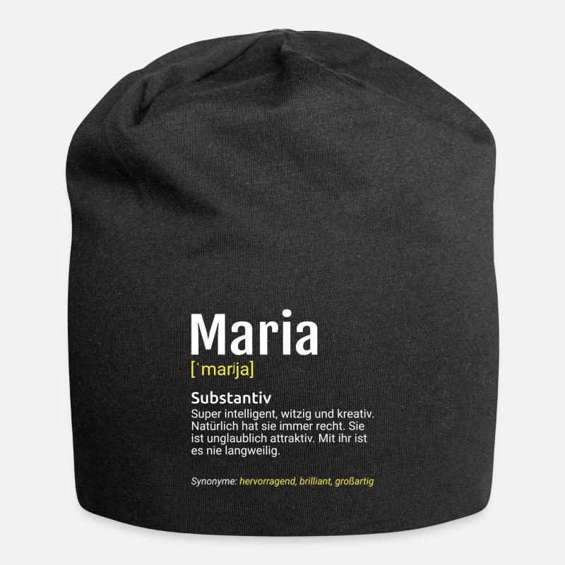 Maria Name Definition - Jersey-Beanie - Schwarz