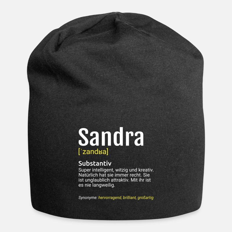 Sandra Name Definition - Jersey-Beanie - Schwarz