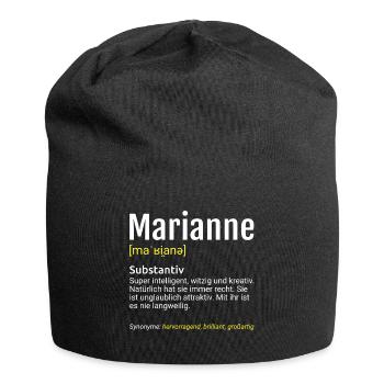 Marianne Name Definition - Jersey-Beanie - Schwarz - Vorne