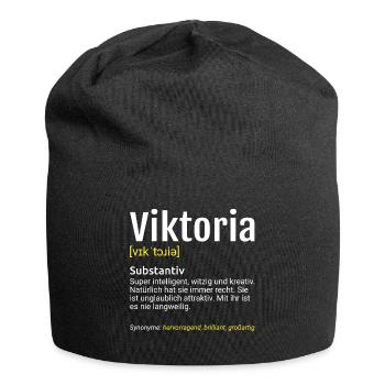 Viktoria Name Definition - Jersey-Beanie - Schwarz - Vorne