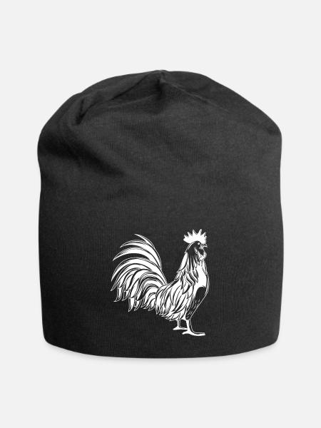 Hahn Gockel Tier - Jersey-Beanie - Schwarz