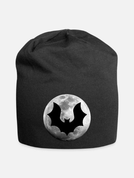 Fledermaus Vollmond Nacht - Jersey-Beanie - Schwarz