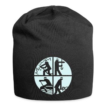 Logo Feuerwehr 1farbig - Jersey-Beanie - Schwarz - Vorne