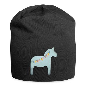 Dala Horse Pennant Pastel Horse Scandinavian Hygge - Jersey Beanie - black - Front