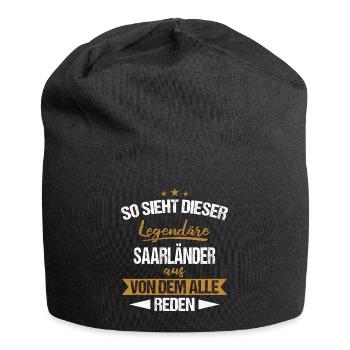 Saarland Saarländerin Saarländer Spruch - Jersey-Beanie - Schwarz - Vorne