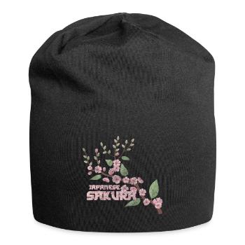Cherry Blossom Blossom Colorful - Jersey Beanie - black - Front