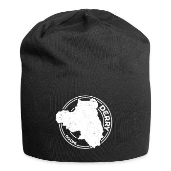 Derry Irland County | Landkarte Kontur Stempel - Jersey-Beanie - Schwarz - Vorne