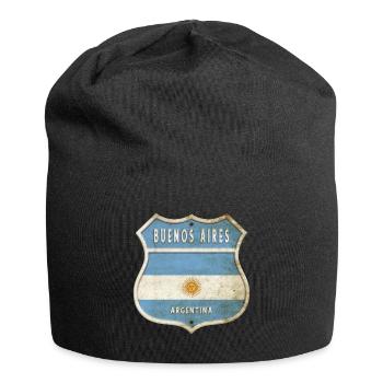 Buenos Aires Argentinien Wappen Flaggen Design - Jersey-Beanie - Schwarz - Vorne