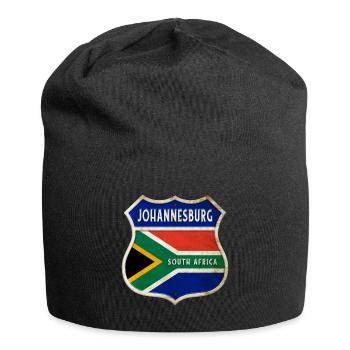 Johannesburg Südafrika Wappen Flaggen Design - Jersey-Beanie - Schwarz - Vorne