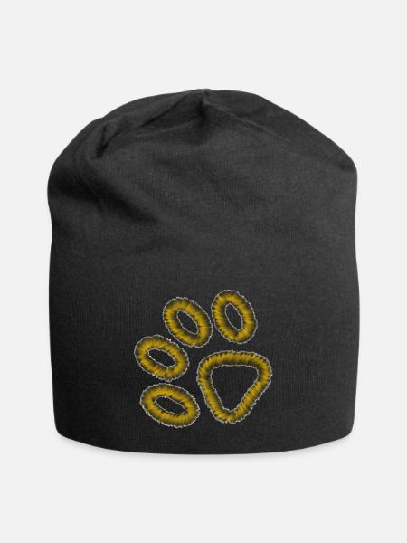golden tiger paw - Jersey Beanie - black