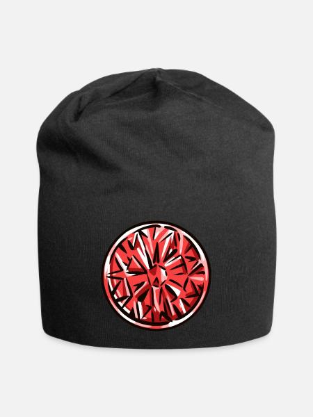 Diamant Edelstein - Jersey-Beanie - Schwarz