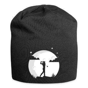 Golf Mond Golfer Golfer Golf - Jersey-Beanie - Schwarz - Vorne