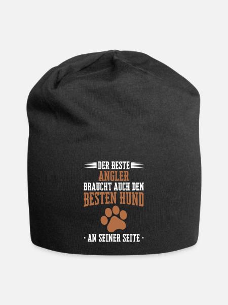 Angler Fischer Angeln Angelsport Stippangel Spruch - Jersey-Beanie - Schwarz
