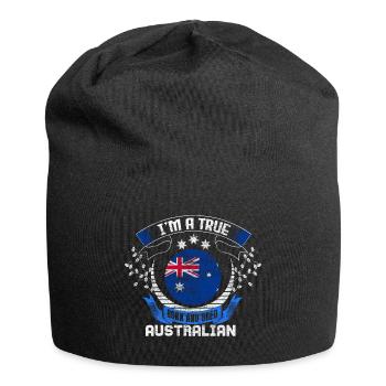 Australia Kangaroo Continent Gift - Jersey Beanie - black - Front