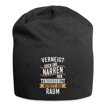 Tenorhorn Blasinstrument Tenorhornist Spruch - Jersey-Beanie - Schwarz - Vorne