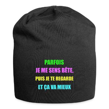 Humour bête - Bonnet en jersey - noir - Devant