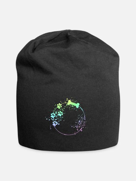 Hunde Rahmen Hundepfote Farbflecken - Jersey-Beanie - Schwarz