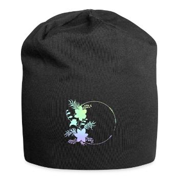 Circular frame flowers ornaments - Jersey Beanie - black - Front