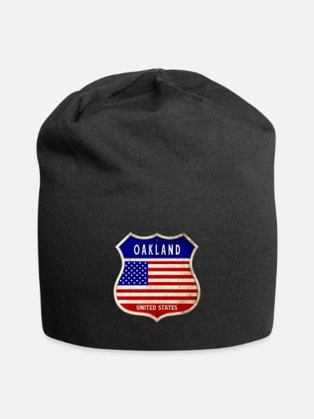 Oakland USA United States Wappen Flaggen - Jersey-Beanie - Schwarz